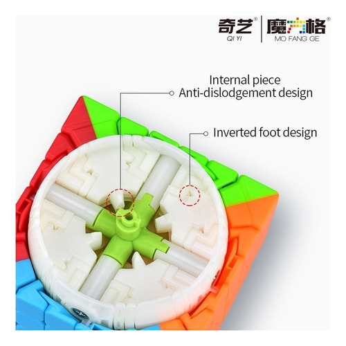 Cubo Mágico 6x6 Qiyi Qifan 6x6x6 65 Mm Sin Adhesivo