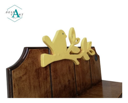 Imagen 4 de 9 de Despacart / Perchero - Repisa De Pared Ave Yellow 4 Ganchos.