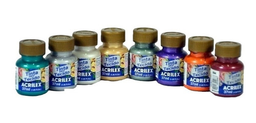 Pintura Acrilex Kit 12 Piezas Colores Metalicos Nuevo