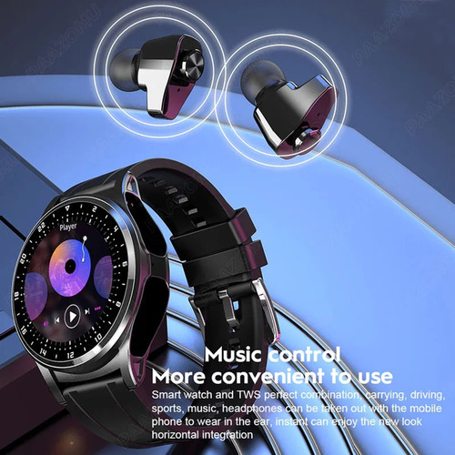 Reloj Inteligente Gt66 2 En 1 Tws Bluetooth Para Xiaomi Ios