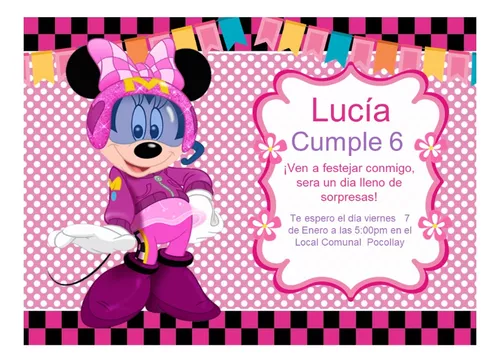 Invitación Digital Cumpleaños Minnie Todas Las Temáticas