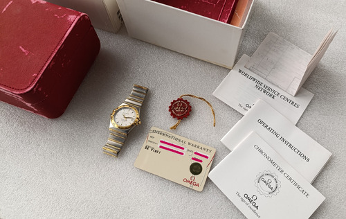 Reloj Omega Constellation 1202.30.00 Automatic, Zafiro, Oro Plateado Dorado Blanco (Usado)