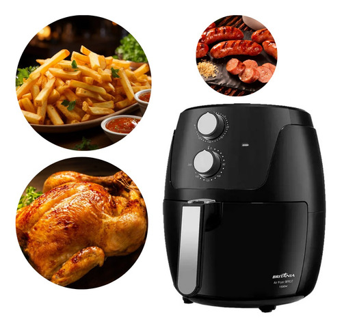 Air Fryer Fritadeira Britânia Cor: Preto/cinza 110v 1500w