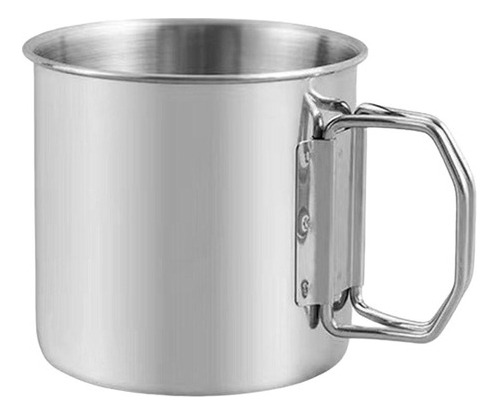 Vaso De Camping De Metal Con Mango Plegable De Acero Inoxida