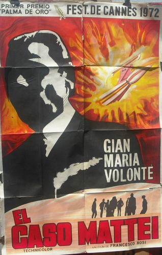 Afiche Original Película El Caso Mattei Gian María Volonté
