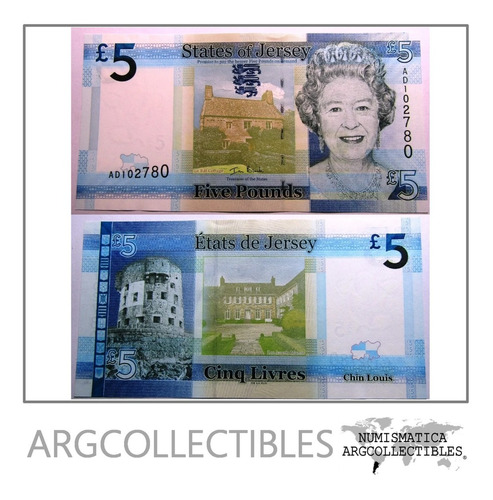 Jersey Billete 5 Pound 2010 Unc P-33 Sin Circular