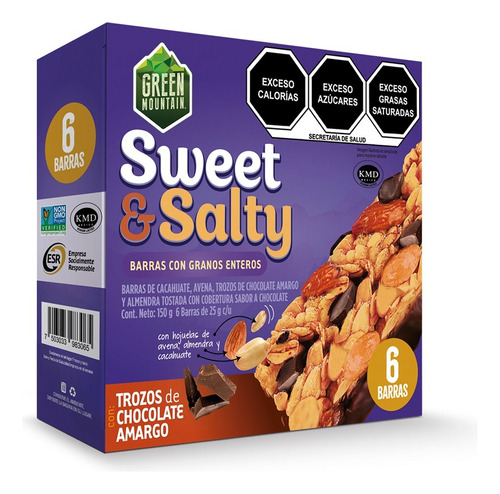 5 Pzs Green Mountain Barras De Cereal Sweet And Salty 150gr