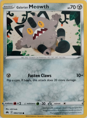Pokémon Tcg Galarian Meowth 084/159