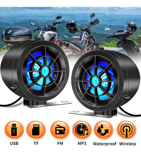 Altavoces De Motocicleta Bluetooth Sistema De Radio Impermea