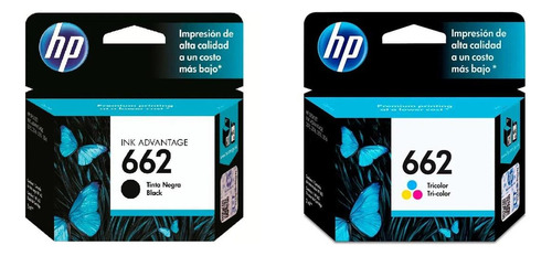 Kit De 2 Cartuchos De Tinta Hp 662 Original Negro