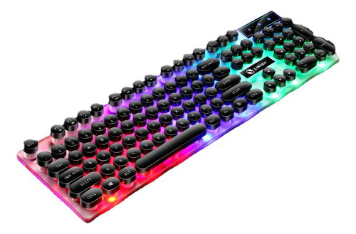 Combo De Teclado Y Ratón Retroiluminado Con Cable Con Diseño