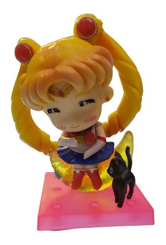 Figura Sailor Moon Cabezona Con Gato