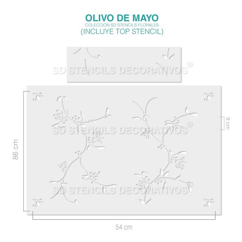 Imagen 6 de 6 de Stencil Olivo De Mayo Plantilla Decorativa Para Pintar