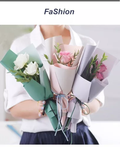 20 Hojas De Papel Coreano Para Ramos Bouquet Floral Patrón