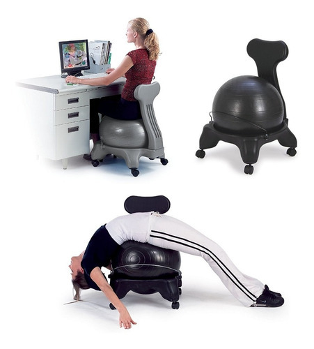 Silla Para Yoga Sivan Health And Fitness Bola 55 Cm Color Negro
