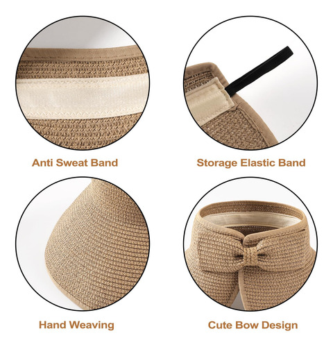 Sombreros Para Mujer, Sombrero De Playa De Paja De Moda Con