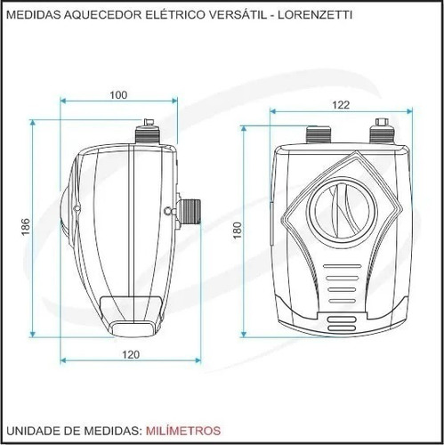 Imagem 3 de 4 de Aquecedor Elétrico De Água Versátil Lorenzetti 5500w 127v