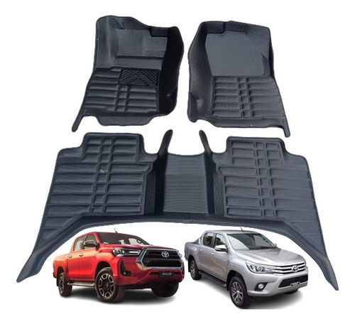 Funda De Piso 3d Toyota New Hilux 2015-22 Calce Perfecto