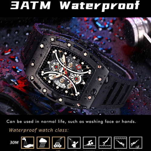 Relojes De Lujo Mini Focus Square Skeleton Para Hombre