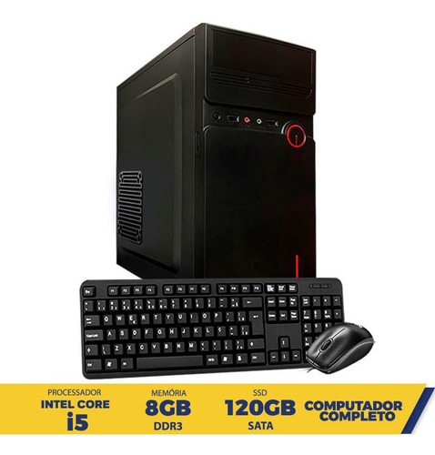 Imagem 3 de 5 de Pc Intel I5 3º Geração 8gb Ssd 120gb Teclado E Mouse Usb