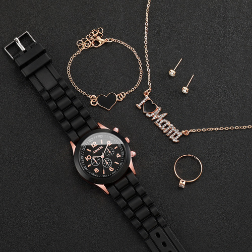 Set De 6 Joyas De Reloj De Cuarzo De Silicona A La Moda Para