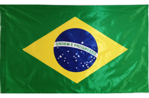 Bandera De Brasil (tamaño 90cm X 150 Cm) Doble Faz Tela Poli