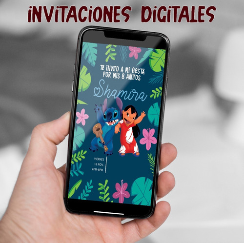 Invitación Digital Temática Lilo & Stitch O A Elección.