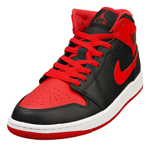 Nike Air Jordan Mid Tenis Para Hombre Color Negro Rojo Fuego