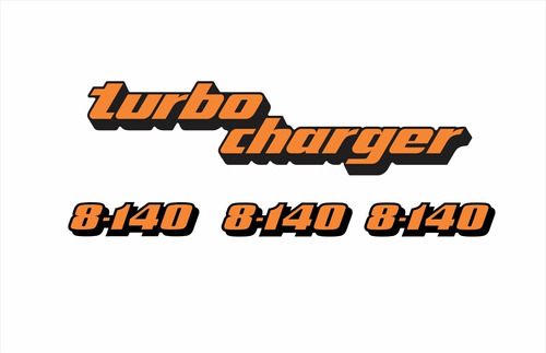 Kit Adesivos Para Volkswagen 8-140 Turbo Charger 17904 Cor Laranja
