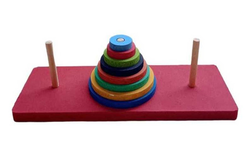 Brinquedo Educativo Em Madeira Montessori Torre De Hanói