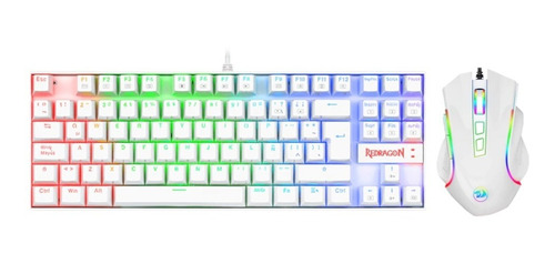 Imagen 1 de 10 de Combo Teclado Y Mouse Redragon Kumara K552rgb-ba-w Español