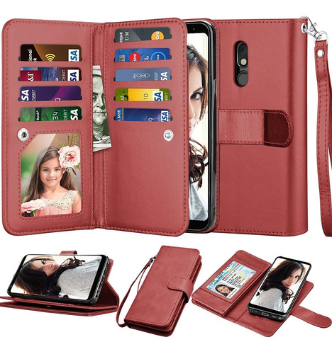 Funda Billetera Para LG Stylo 5/5x/5v/ 5 Plus De Cuero Pu