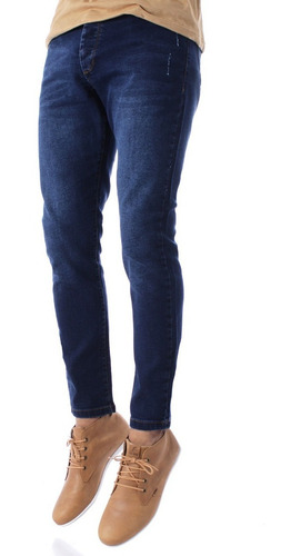 Imagen 3 de 5 de Jean Chupin Elastizado Azul Hombre No End 36352