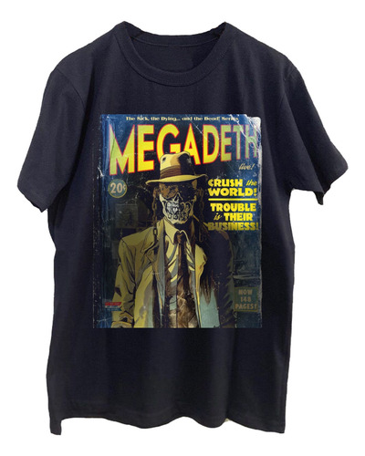 Remeras Estampadas Dtg Full Hd Megadeth Revista En Negro