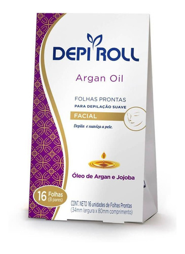 Folhas Depilação Suave Depi Roll Prontas Facial 16 Argan