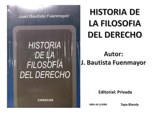 Libro Historia De La Filosofia Del Derecho De Fuenmayor