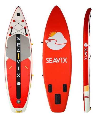 Prancha De Surf Inflável Cor Vermelho Vibrante Ideal Para Praias Mar Rios Lagos Atividades Aquáticas E Esportes Material Reforçado E Resistente Stand Up Seavix Qualidade Segurança Garantida Diversão