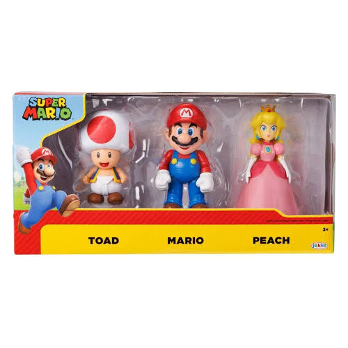 Super Mario Princesa Y Hongo Set Exclusivo Jakks 4 Pulgadas