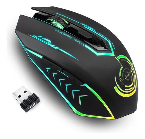 Wireless Usb Gaming Mouse, Recargables Uhuru 5 botones 7 cha