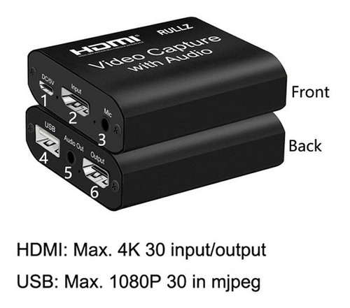 Capturadora De Video  Hdmi 4k Streaming Gamer