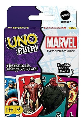 Juego De Cartas Uno Flip Marvel Con 112 Cartas, Regalo Para 