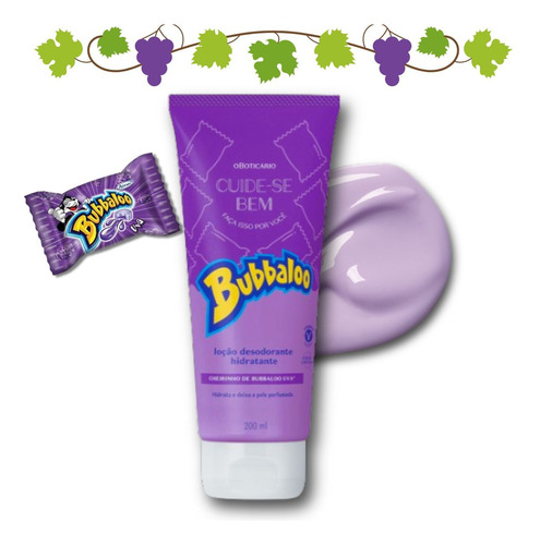 Creme Corporal Boticário Kit Presente Feminino Bubbaloo Uva