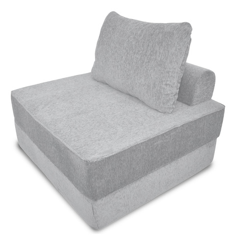 Sofá Cama Individual Plegable + Cojín Espacio Optimizado Silver Liso