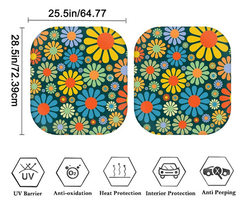 Fusurire Parasol Para Parabrisas De 2 Piezas Con Diseño De F