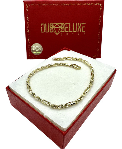Pulsera De Hombre Torzal Figaro 3mm Oro 10k Duodeluxejoyas®