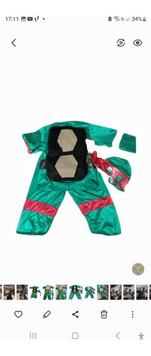 Disfraz Genérico De Tortugas Ninja Verde Todos Los Talles Para Niños