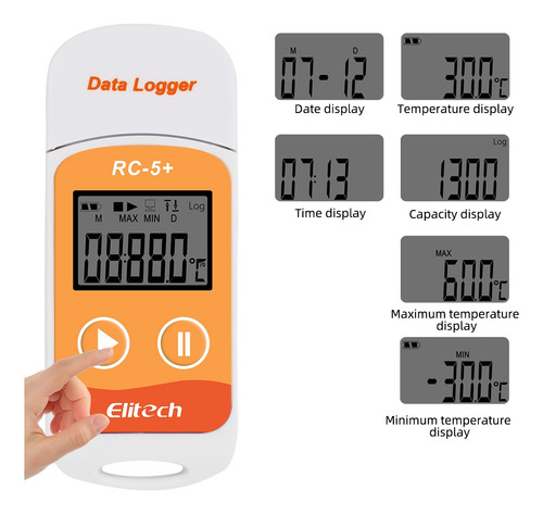 Data Logger Usb Temperatura Para Cadena D Frio Rc-5+ Elitech