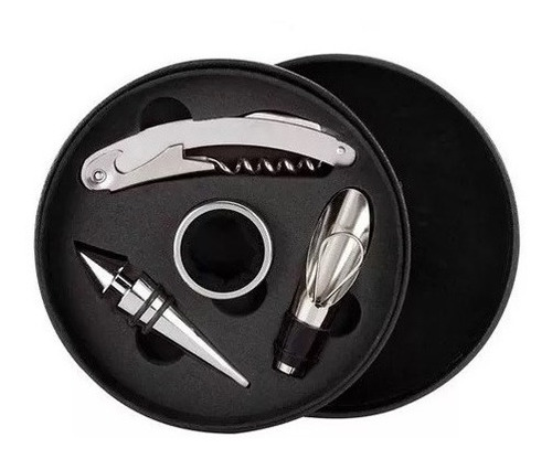 Estuche Vino Set Sacacorcho Destapador Kit 4 En 1 Circular