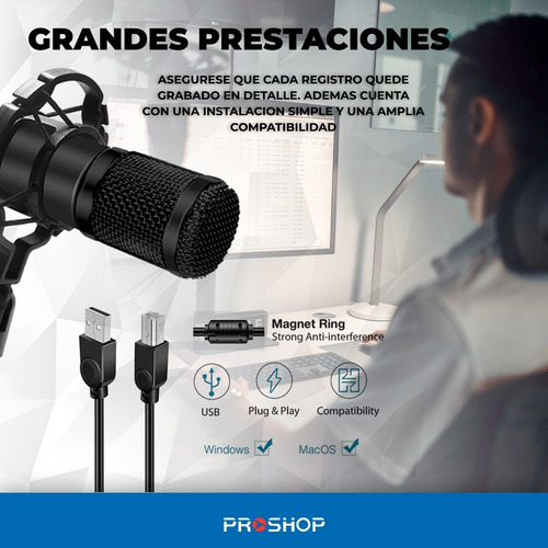 Microfono Condensador Condenser Profesional Estudio Bm900 !