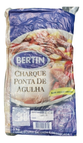 Carne Seca De Sertão Charque De Ponta De Agulha Bertin - 5kg